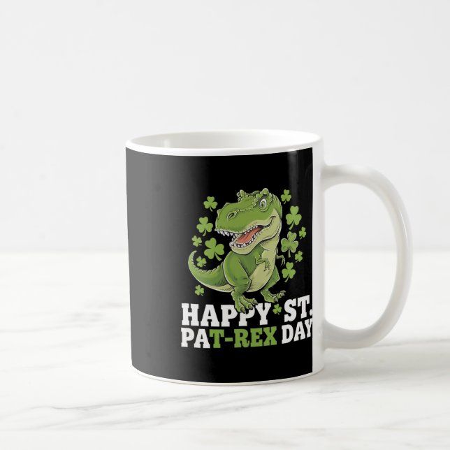 Glad St Patricks Day T-rex Och Shamrocks St Patty Kaffemugg (Höger)
