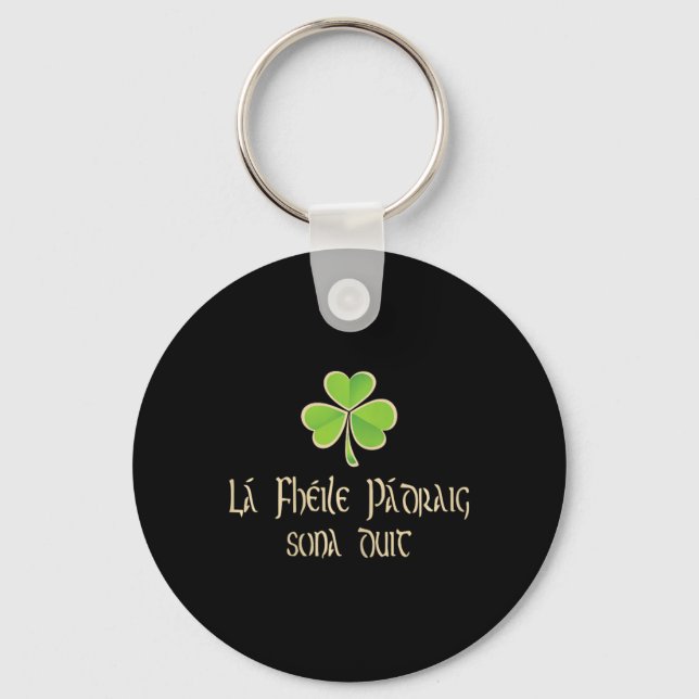 Glad St. Patricks Day till dig på irländska - A Nyckelring (Framsida)