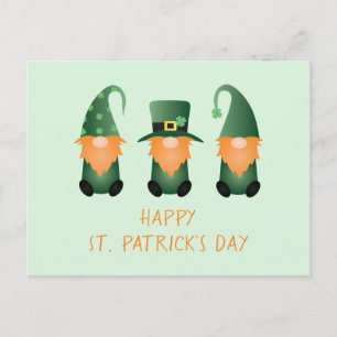 Glad St. Patricks Day Tomtar Grön Orange Postkort Vykort