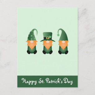 Glad St. Patricks Day Tomtar Grön Orange Vykort