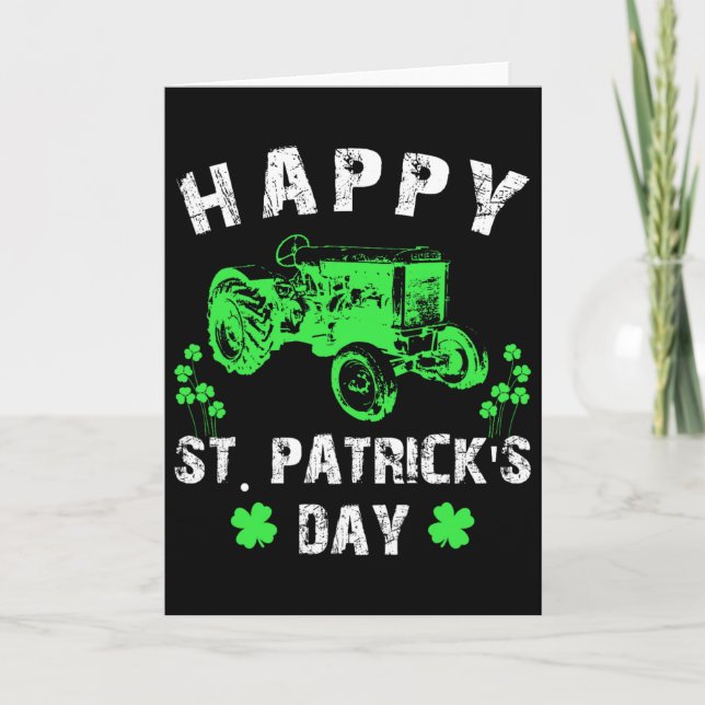 Glad St Patrick's Day Traktor Rolig Småpojke  Kort (Framsida)