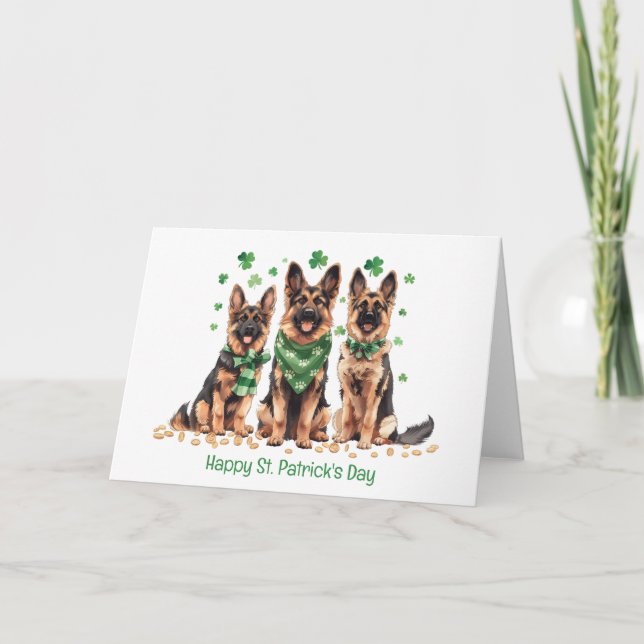 Glad St. Patrick's Day tyska vallhundar Helgkort (Framsida)