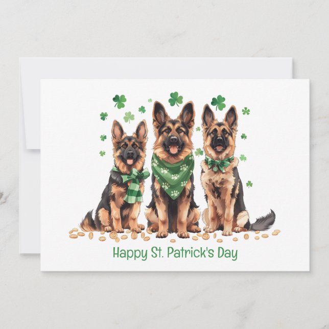 Glad St. Patrick's Day tyska vallhundar Julkort (Framsida)