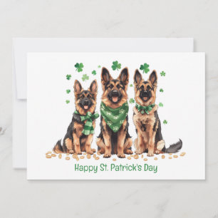 Glad St. Patrick's Day tyska vallhundar Julkort
