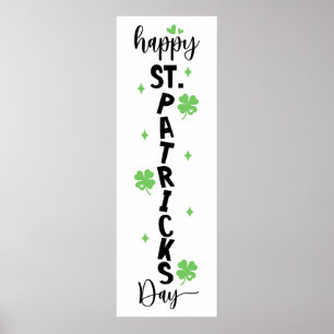 Glad St. Patricks Day Vertikal Shamrock-skylt Poster