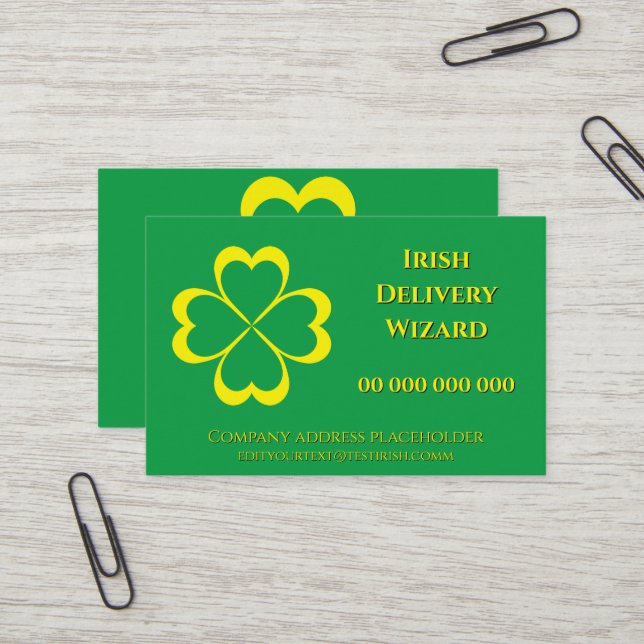 Glad St. Patrick's Day! Visitkort (Fram/Back In Situ)