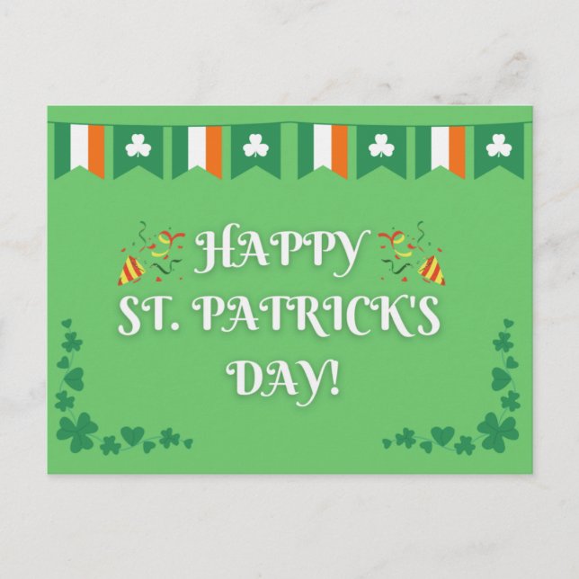 Glad St. Patrick's Day Vykort (Framsida)