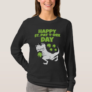 Glad St Patricks T Rex-dag Kvinnor Män Pojke Flick Shirt
