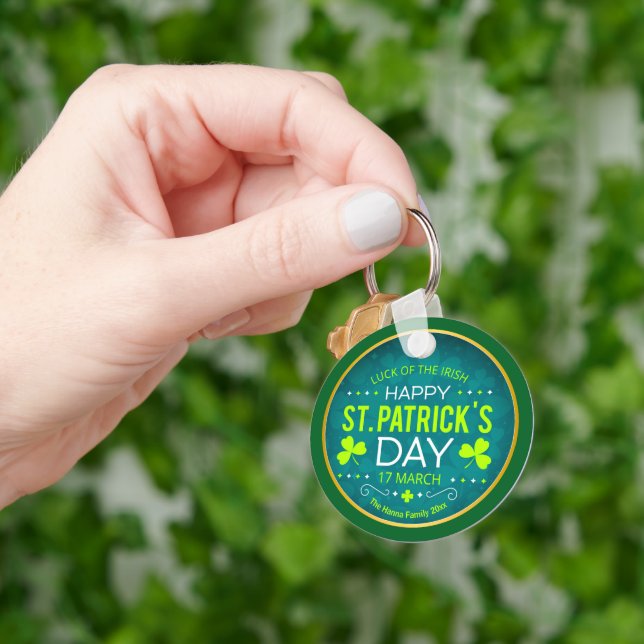 GLAD ST. PATRICKSDAGEN, "IRLÄNDARNAS LYCKA" NYCKELRING (Hand)