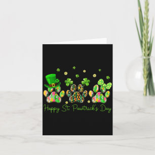 Glad st pawtricks dag hund fots shamrock st kort