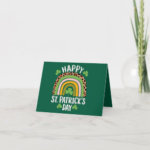 Glad St Saint Patricks Day Regnbåge Shamrock Kort