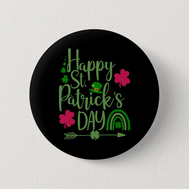 Glad St Sankt Patricks Dag Roligt För Kvinnor  Knapp (Framsida)