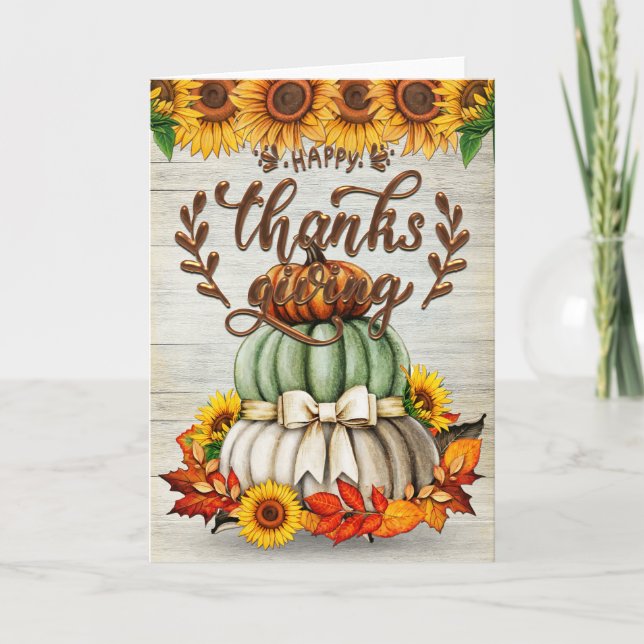 Glad stack av pumpa för Thanksgiving Kort (Framsida)