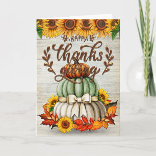 Glad stack av pumpa för Thanksgiving Kort