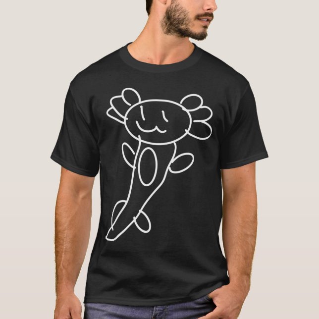 Glad stående Axolotl - vit T Shirt (Framsida)