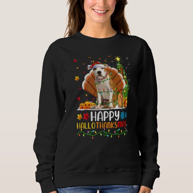 Glad Staffordshire Bull Terrier Hund Hellothanksma T Shirt (Framsida)