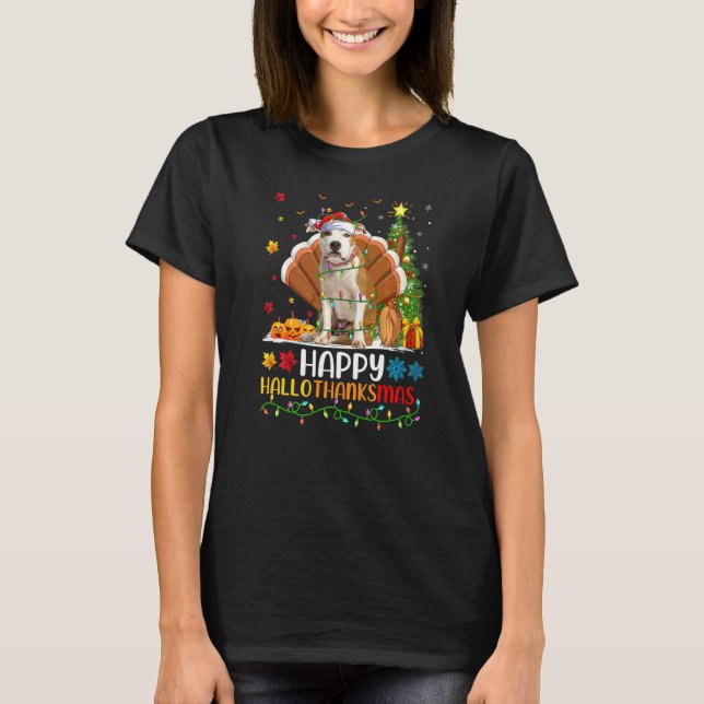Glad Staffordshire Bull Terrier Hund Hellothanksma T Shirt (Framsida)