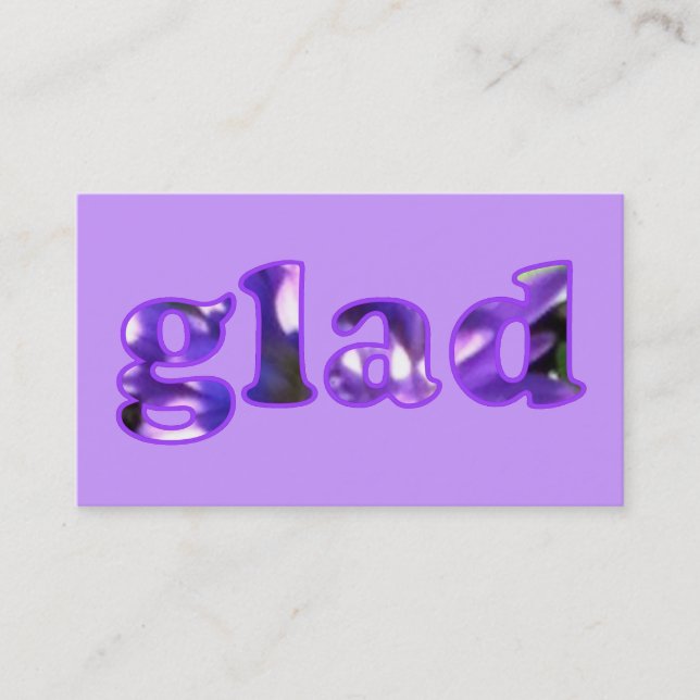 Glad stavad med lila blommor Affärskort Visitkort (Framsida)