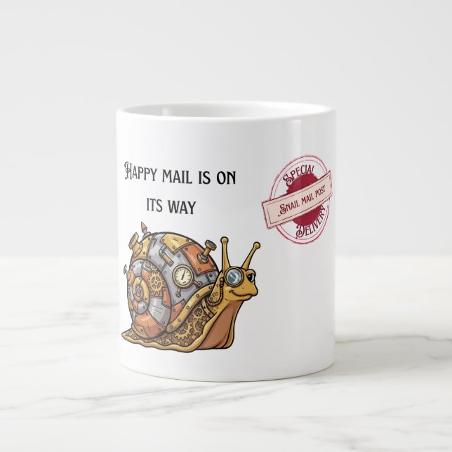 Glad Steampunk Snigelpost Jumbo Mugg (Framsidan)