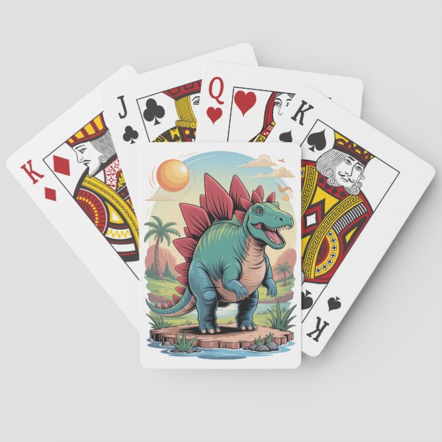 Glad Stegosaurus Casinokort (Baksidan)