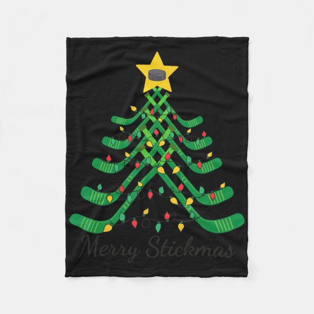 Glad Stickmas Rollig Hockey Jul  Fleecefilt (Framsidan)