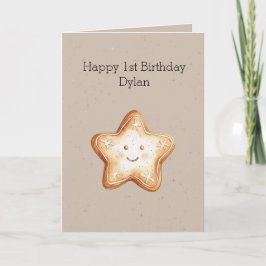 Glad Stjärna Pepparkaks Cookie Födelsedag  Kort