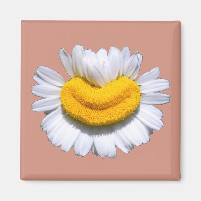 Glad Strålande Kamomill Smil  Magnet (Framsidan)