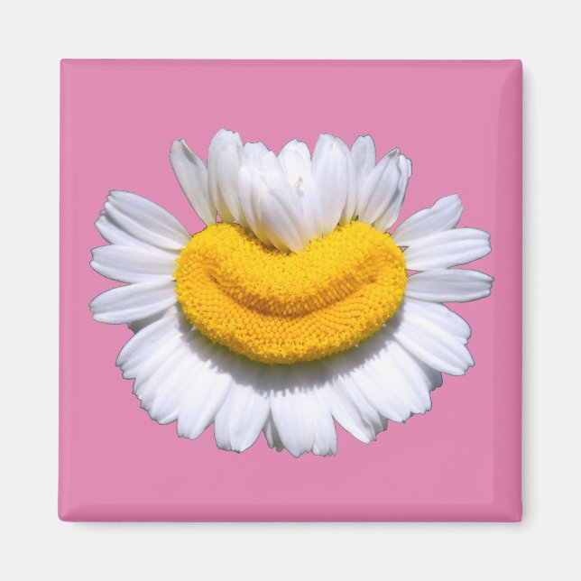 Glad Strålande Kamomill Smil  Magnet (Framsidan)