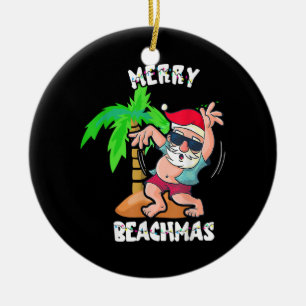 Glad strand jul i juli rolig tomte jul Xmas bajs Julgransprydnad Keramik