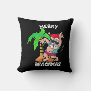 Glad strand jul i juli rolig tomte jul Xmas bajs Kudde