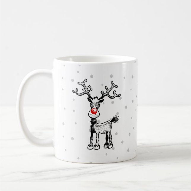 Glad Stressjul med Rudolf på en Mugg (Vänster)