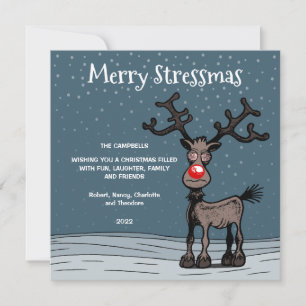 Glad Stressmas med Rudolf Julkort Anteckningskort