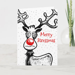 Glad Stressmas Rudolf Jul Fotokort Helgkort