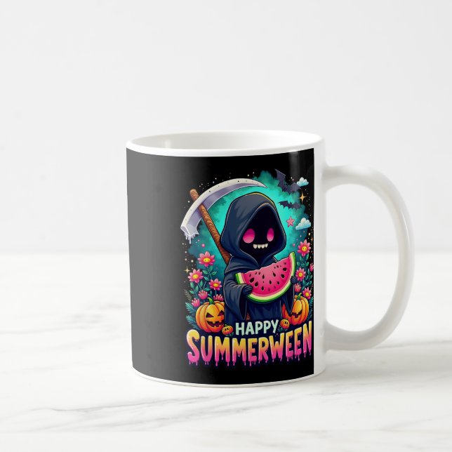 Glad Summerween Skelett Jack-o-lantern Sommar Vatt Kaffemugg (Höger)