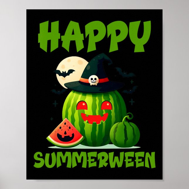 Glad Summerween Sommar Vattenmelon Jack-o-lantern Poster (Framsidan)