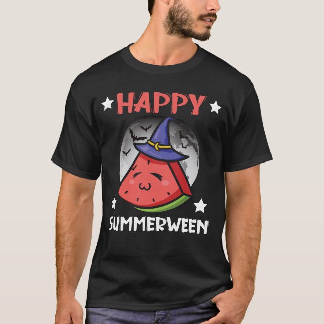 Glad Summerween Sommar Vattenmelon Jack T-Shirt (Framsida)