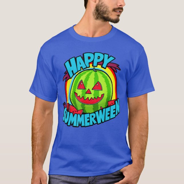 Glad Summerween Sommar Vattenmelon Jackolantern Ha T Shirt (Framsida)