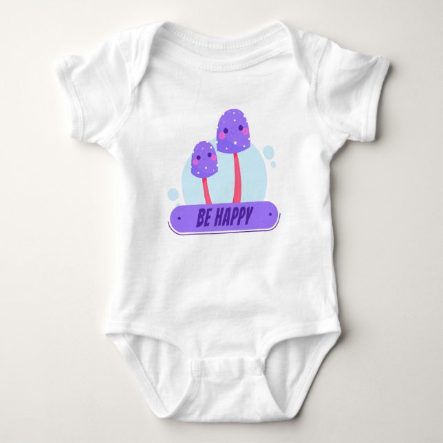 Glad Svampfamilj Lila T Shirt (Framsida)