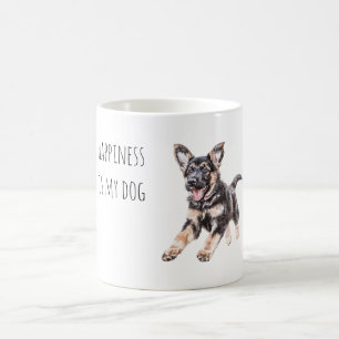 Glad svart crèmeshund kaffemugg