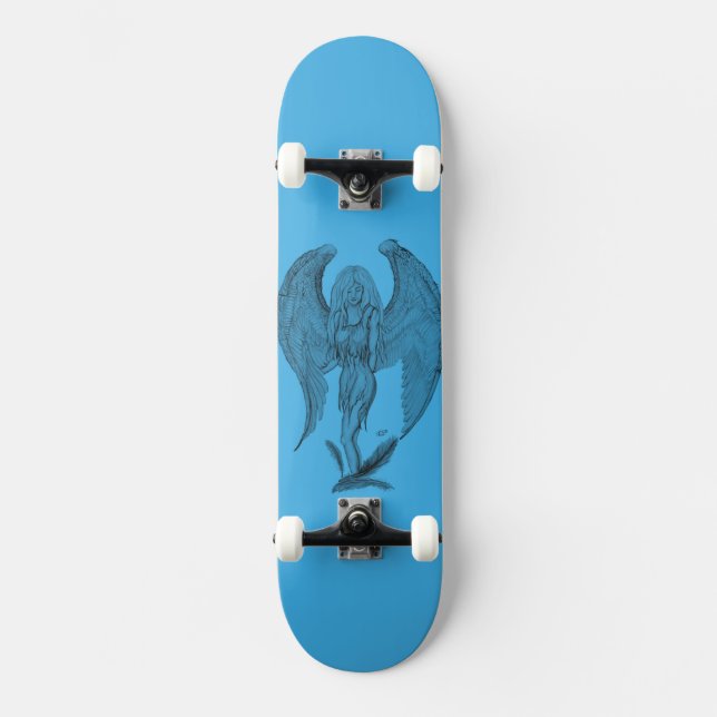 Glad - svart och blå design skateboard bräda 20 cm (Framsida)