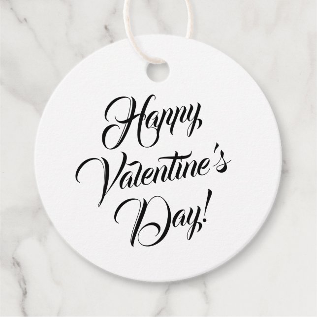 Glad svartvit elegant på Alla hjärtans dag Gåvor Etiketter (Framsida)