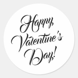 Glad svartvit elegant på Alla hjärtans dag Runt Klistermärke