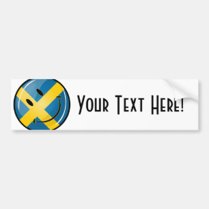 Glad svenska flagga bildekal