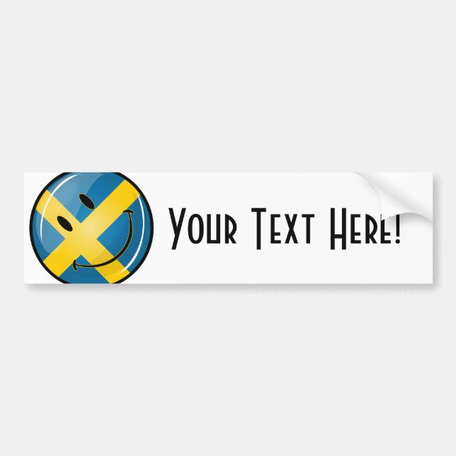 Glad svenska flagga bildekal (Framsidan)