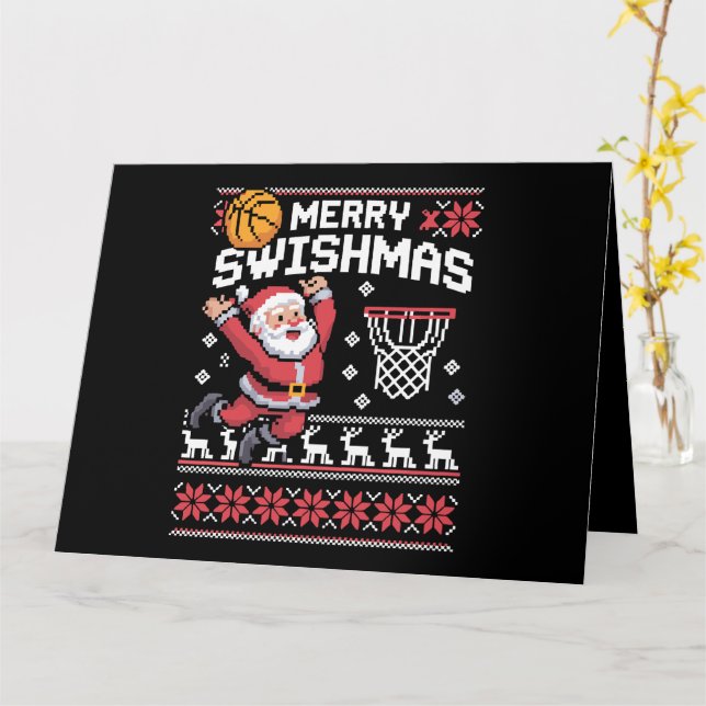 Glad Swishjul Basket ful Jul Jul  Kort (Gul blomma)