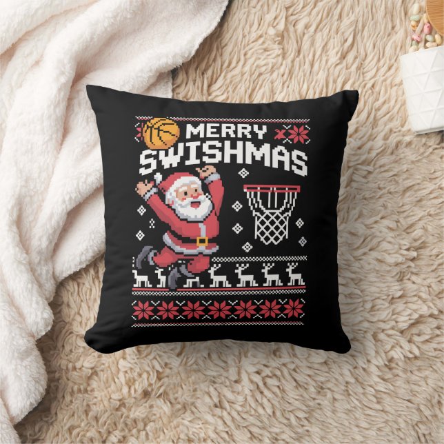 Glad Swishjul Basket ful Jul Jul  Kudde (Filt)