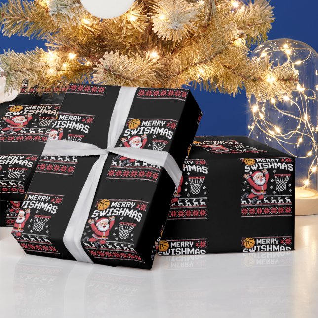 Glad Swishjul Basket ful Jul Jul  Presentpapper (Helgdagar)