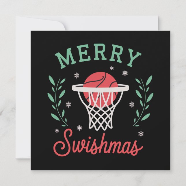 Glad Swishmas Basket Jul Sport Jul  Julkort (Framsida)