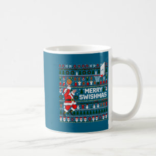 Glad Swishmas Julenisse Basket ful jultröja stil Kaffemugg