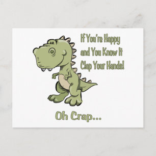 Glad T-Rex Vykort